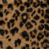 Faux Fur Stof Luipaard Karamel / Zwart – Zacht, Warm & Stijlvol