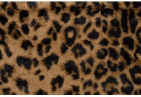 Faux Fur Stof Luipaard – Karamel / Zwart