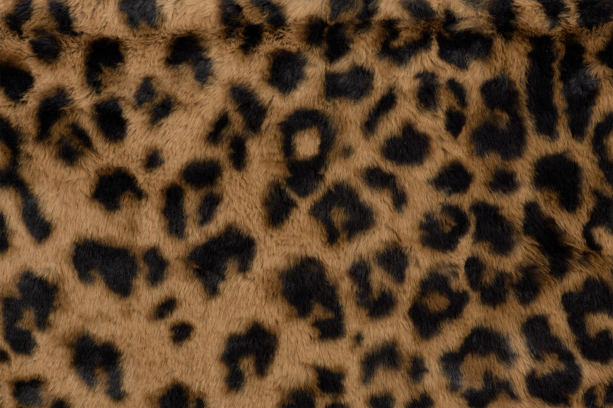 Faux Fur Stof Luipaard Karamel / Zwart – Zacht, Warm & Stijlvol