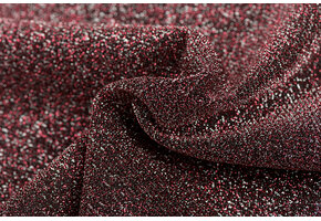 Lurex Glitter Jersey Stof Koraalroze – Zilver