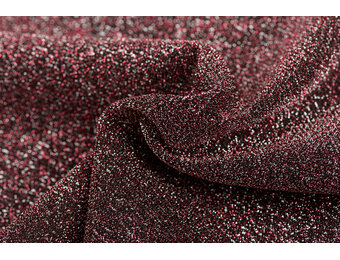 Lurex Glitter Jersey Stof Koraalroze – Zilver