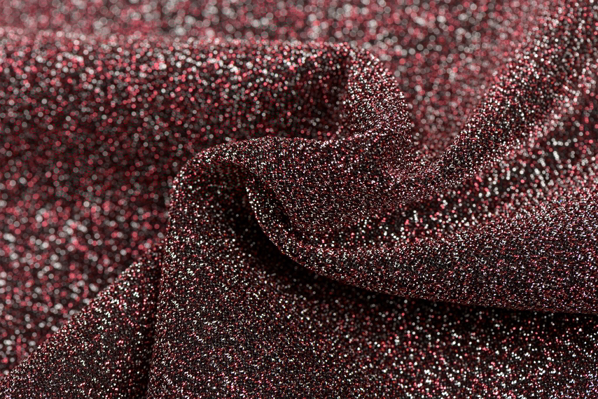 Lurex Glitter Jersey Koraalroze – Zilver – Sprankelend