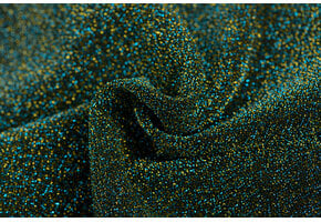 Lurex Glitter Jersey Stof Turquoise – Goud