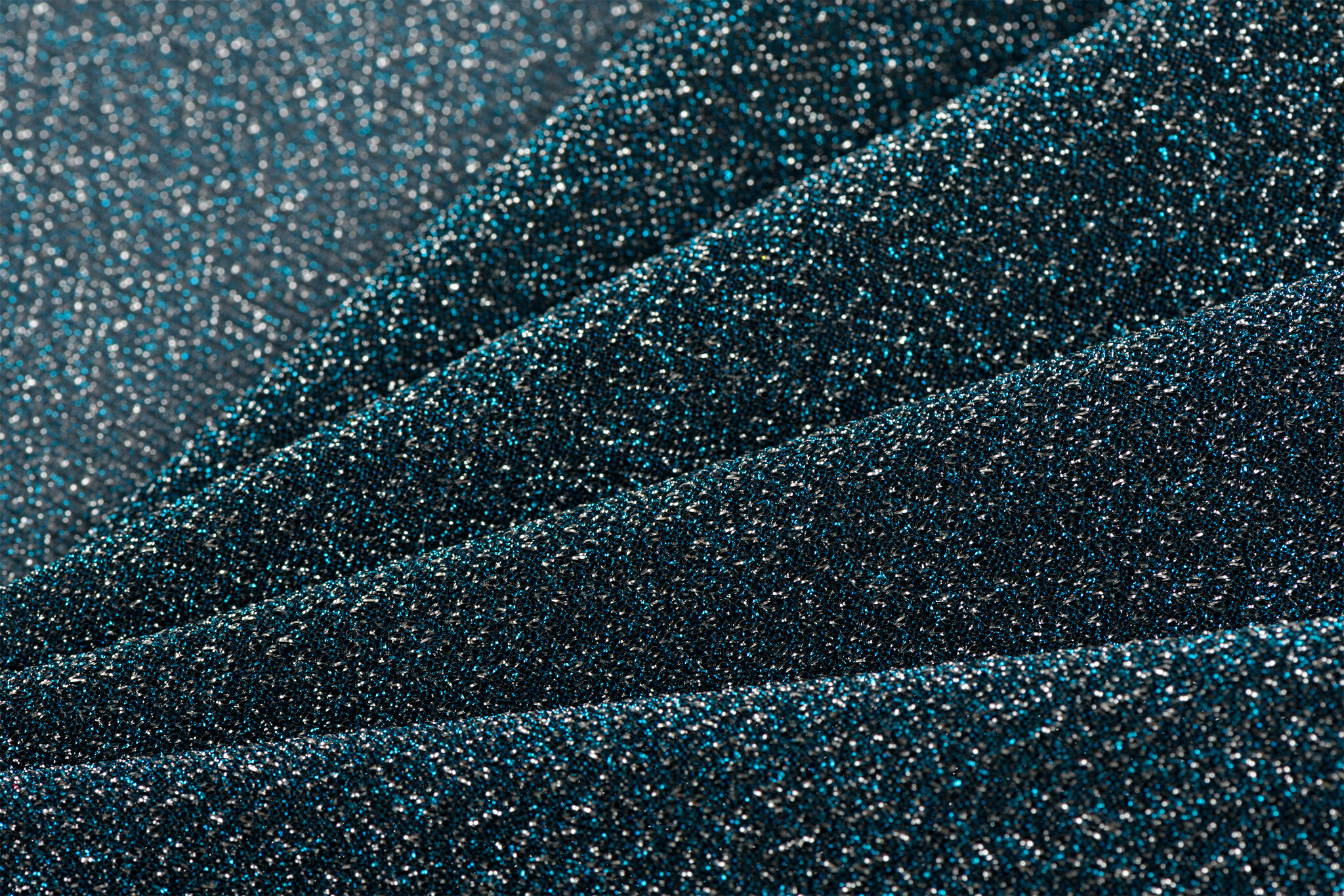 Lurex Glitter Jersey Petrolblauw – Zilver – Veelzijdig & Chic