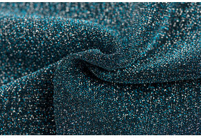 Lurex Glitter Jersey Stof Petrolblauw – Zilver