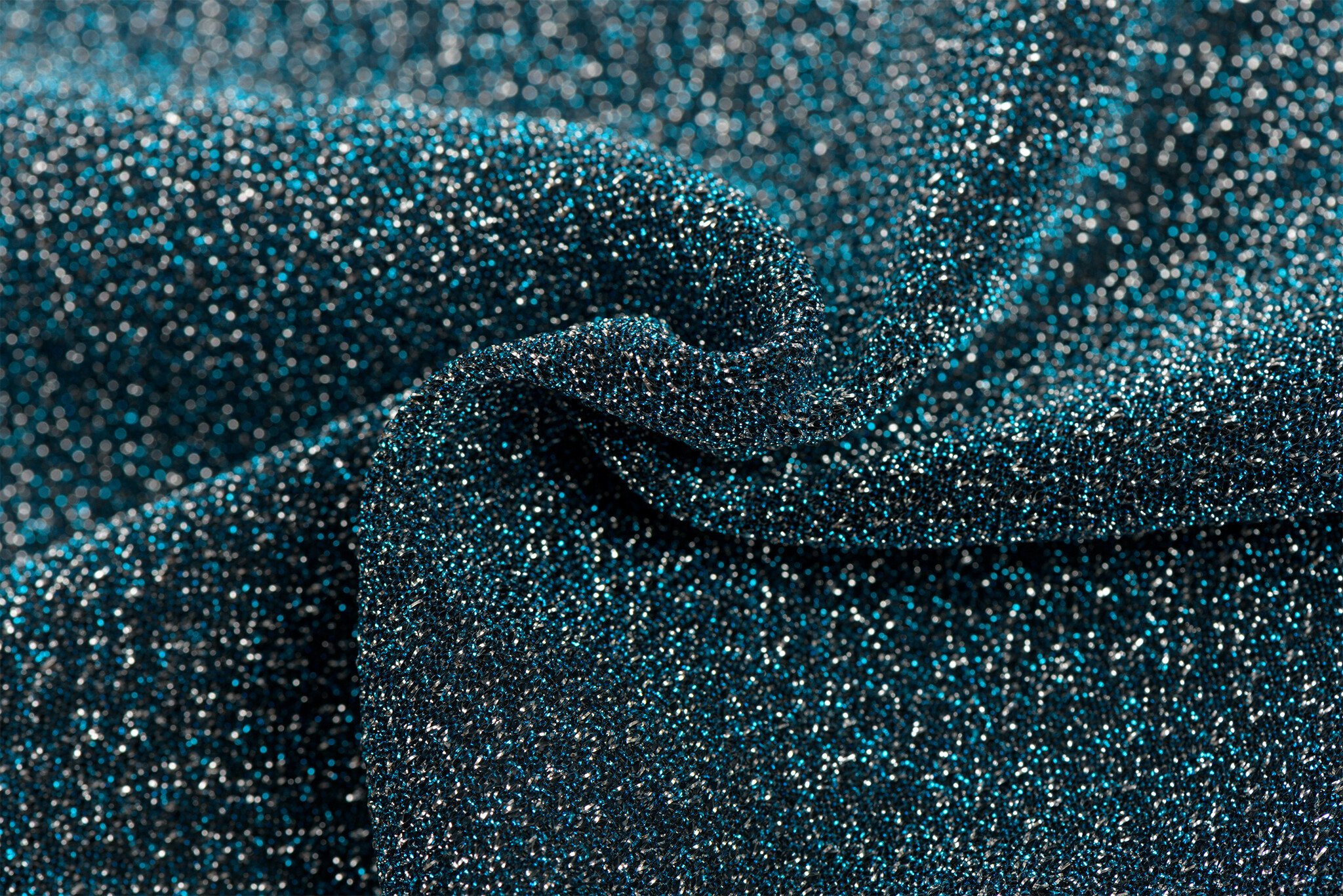 Lurex Glitter Jersey Petrolblauw – Zilver – Veelzijdig & Chic
