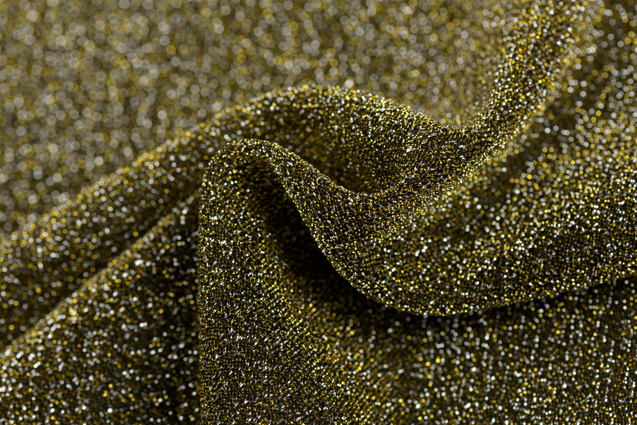 Lurex Glitter Jersey Goud – Zilver – Sprankelend & Veelzijdig