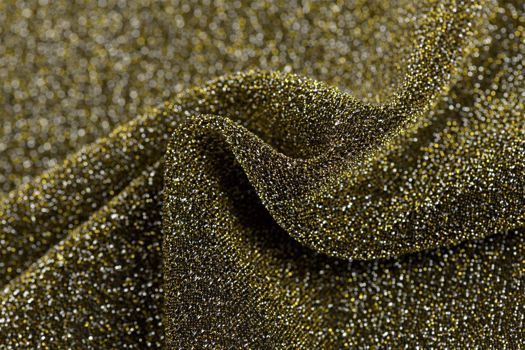 Lurex Glitter Jersey Goud – Zilver – Sprankelend & Veelzijdig