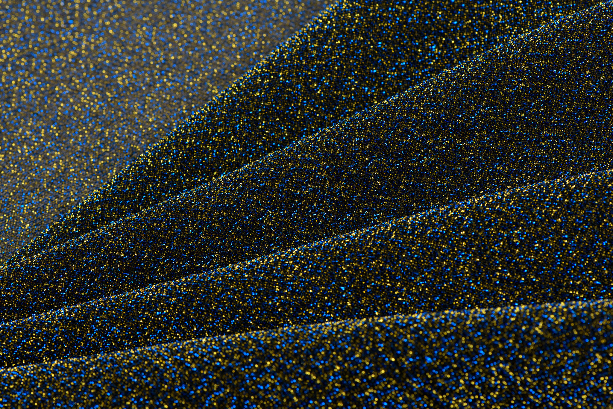 Lurex Glitter Jersey Blauw – Goud – Chic & Sprankelend