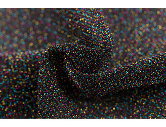 Lurex Glitter Jersey Stof Turquoise Multicolor