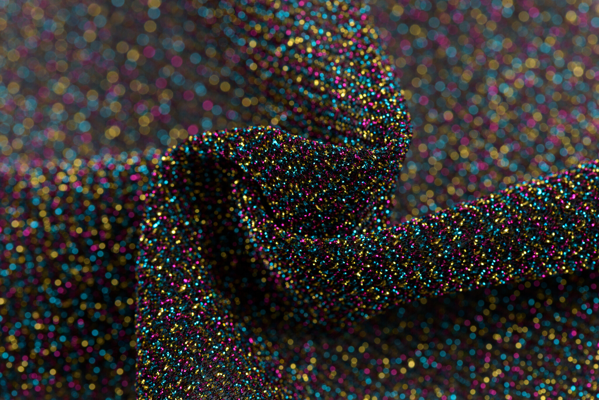 Lurex Glitter Stof Turquoise Multicolor – Sprankelend & Kleurrijk