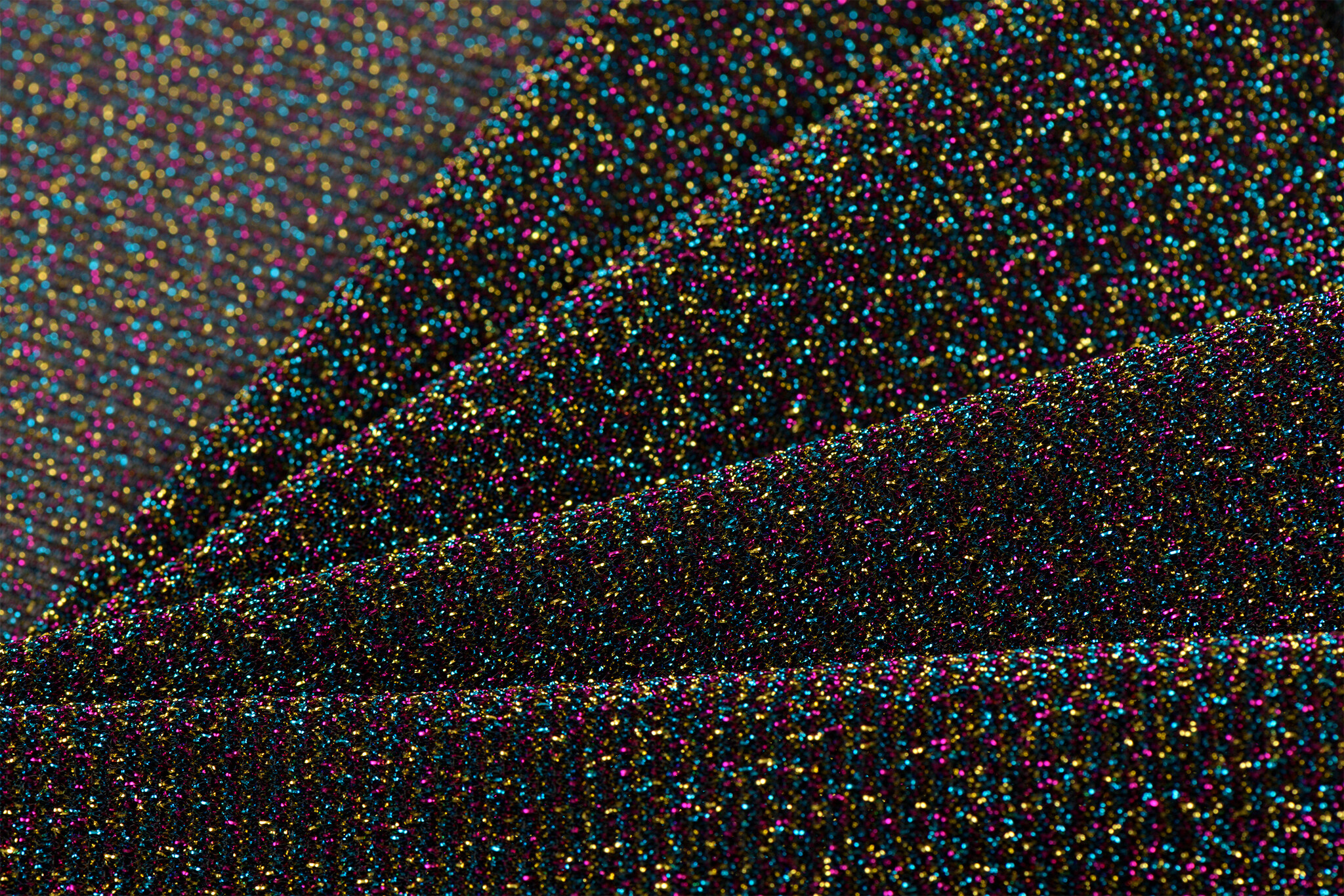 Lurex Glitter Stof Turquoise Multicolor – Sprankelend & Kleurrijk