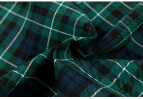 Schotse Ruit Stof Stretch - Groen / Marine