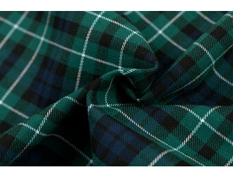 Schotse Ruit Stof Stretch - Groen / Marine