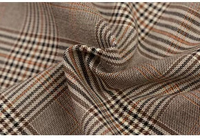 Schotse Ruit Stof Stretch -  Beige / Camel