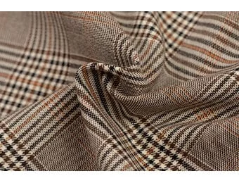 Schotse Ruit Stof Stretch - Beige / Camel