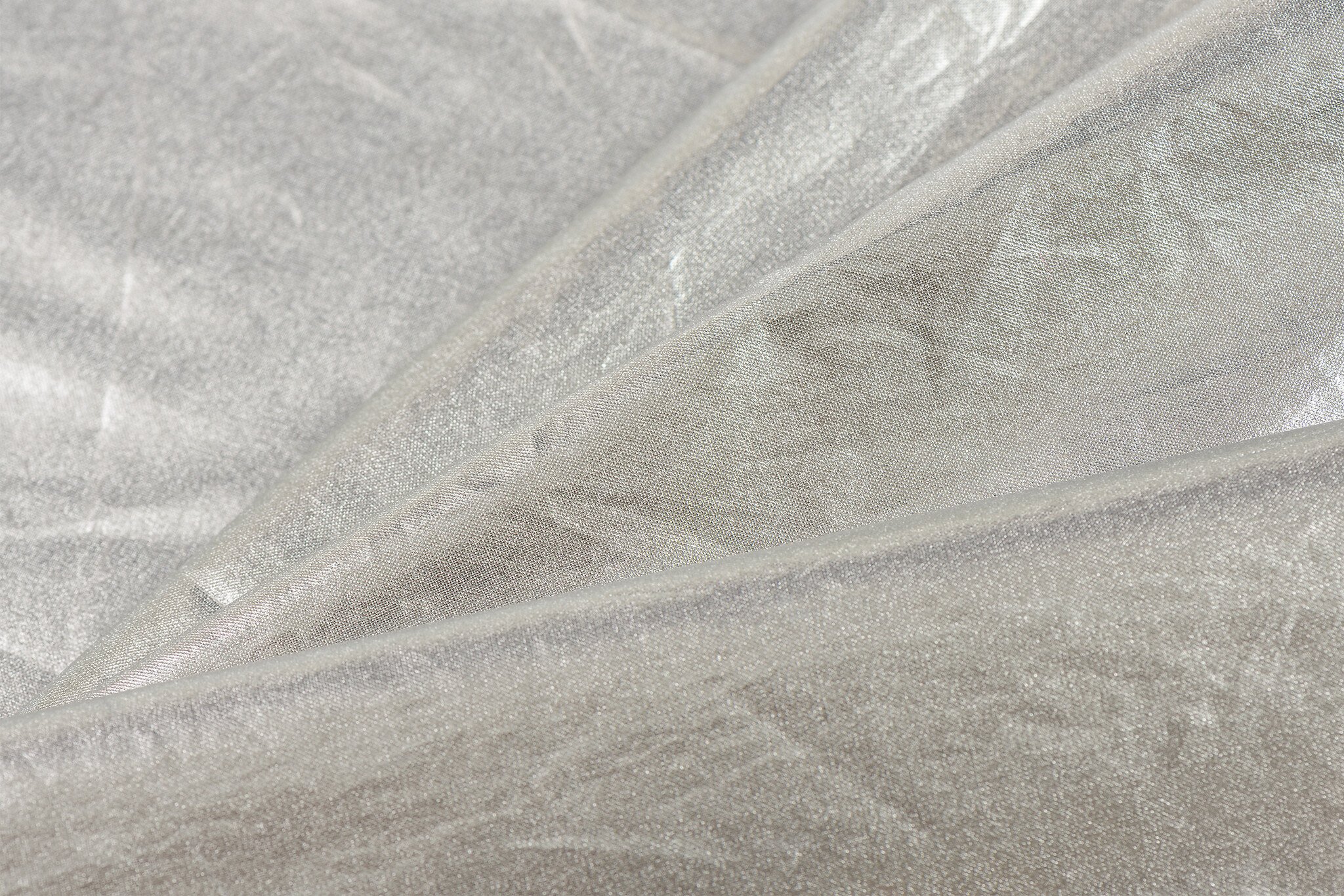 Katoen Stof Metallic Foil – Zilver met subtiel glittereffect