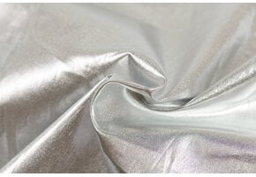 Katoen Stof Metallic Foil – Zilver