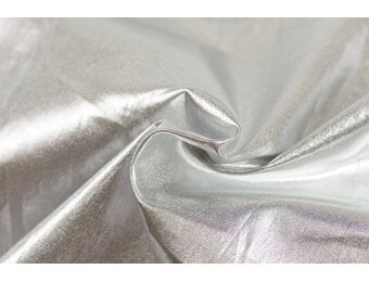Katoen Stof Metallic Foil – Zilver