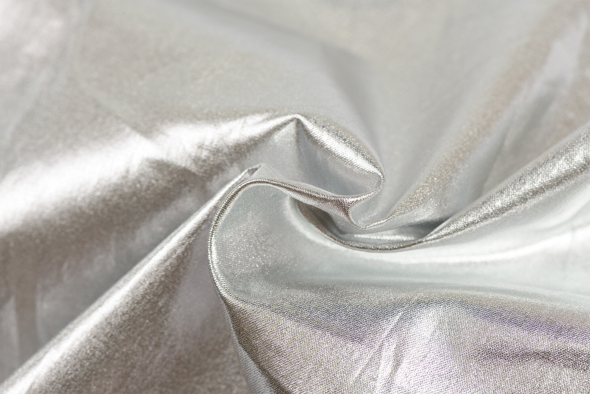 Katoen Stof Metallic Foil – Zilver met subtiel glittereffect