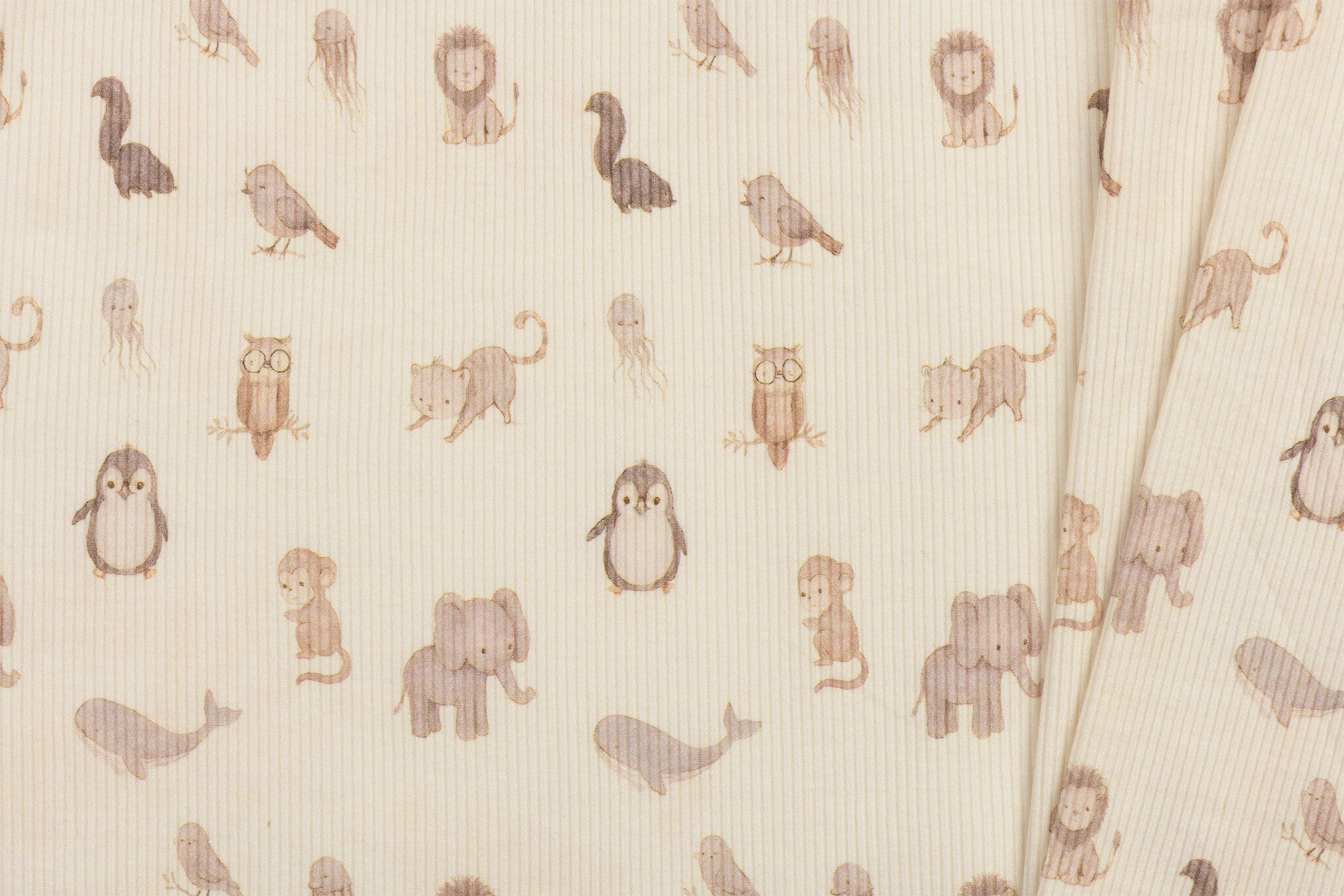 Rib Jersey Stof Pasgeboren Dieren – Schattig & Comfortabel