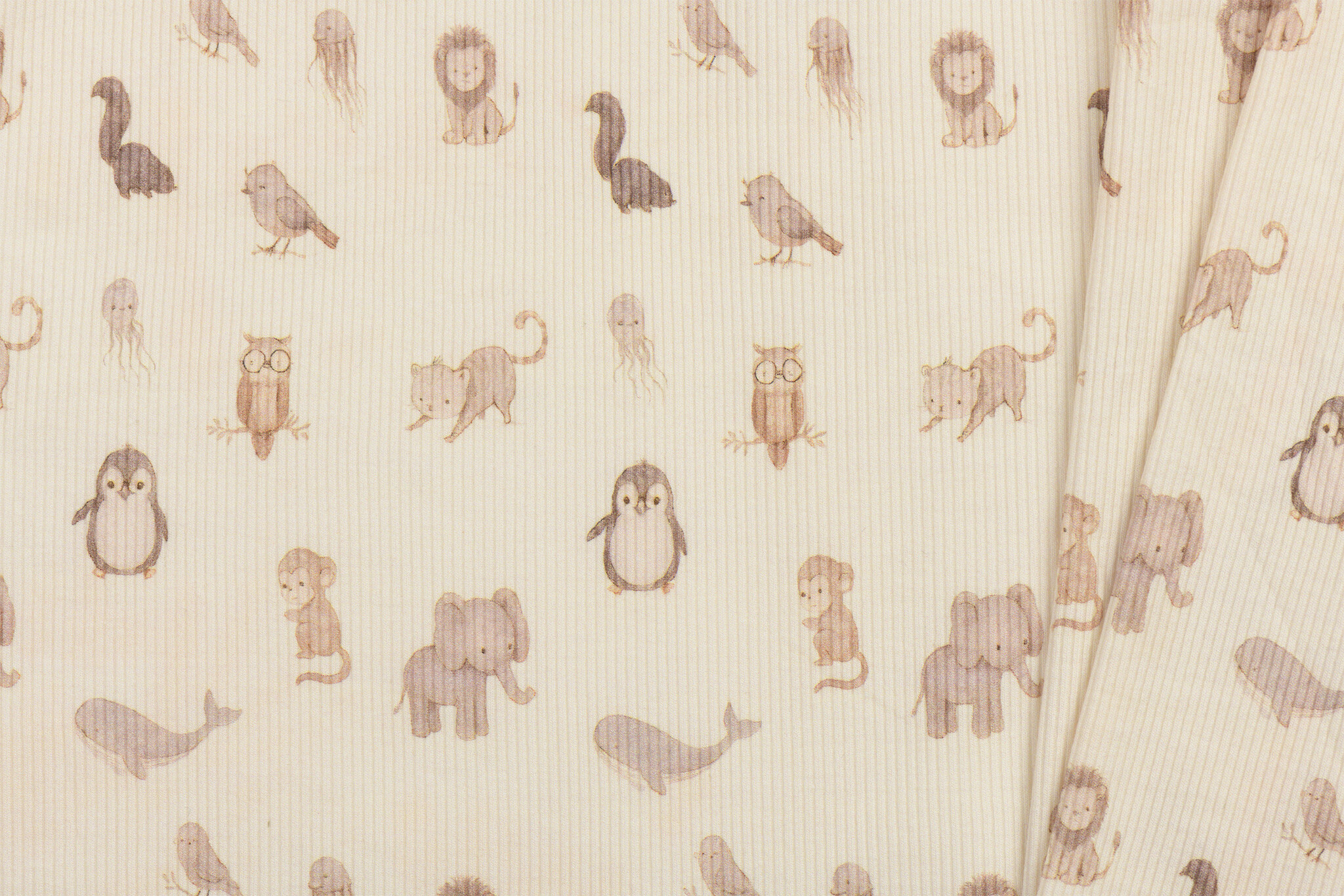 Rib Jersey Stof Pasgeboren Dieren – Schattig & Comfortabel