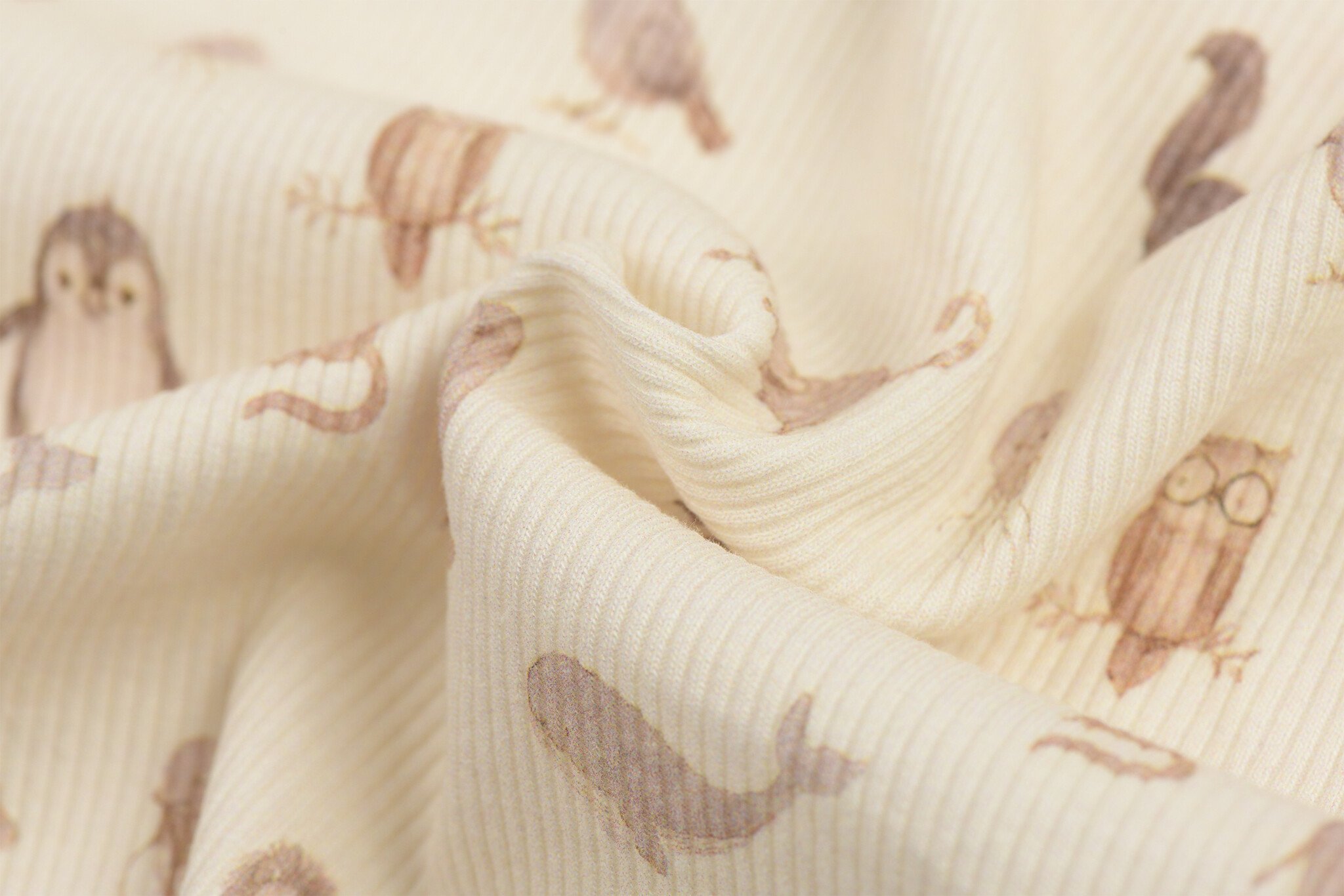 Rib Jersey Stof Pasgeboren Dieren – Schattig & Comfortabel
