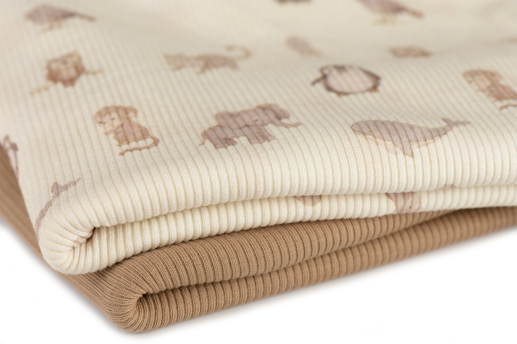 Rib Jersey Stof Pasgeboren Dieren – Schattig & Comfortabel