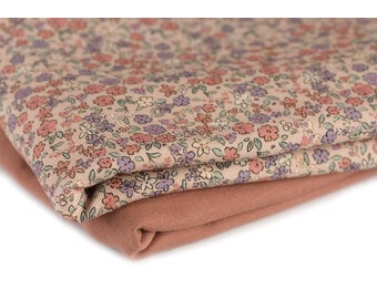 Jersey Katoen Digitale Print – Mooie Bloem Klei Roze