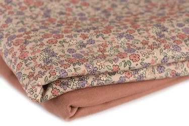 Jersey Katoen Digitale Print – Mooie Bloem Klei Roze