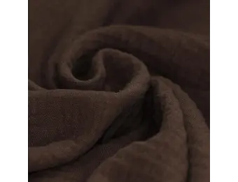 Baby Cotton – Mousseline Stof – Chocolade Bruin