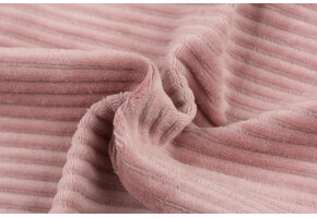 Brede Ribfluweel Jersey Stof Oud Mauve