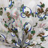 Organza Stof Kerst – Sneeuwpoppen – Glanzend & Sfeervol