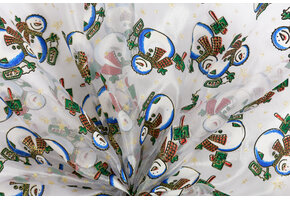 Organza Stof Kerst – Sneeuwpoppen