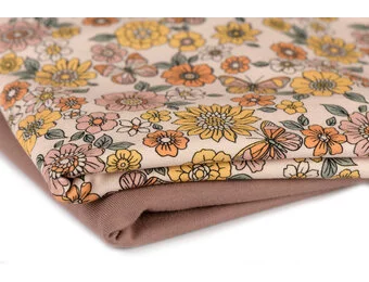 Jersey Katoen Digitale Print - Pastel Vlinderbloem