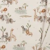 Jersey Katoen Digitale Print Wildlife Beige – Zacht & Speels