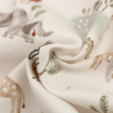 Jersey Katoen Digitale Print Wildlife Beige – Zacht & Speels