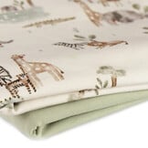 Jersey Katoen Digitale Print Wildlife Beige – Zacht & Speels