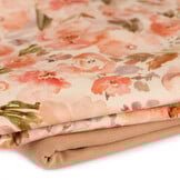 Jersey Katoen Digitale Print - Dusty Roze Rozenbloem