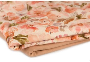 Jersey Katoen Digitale Print - Dusty Roze Rozenbloem