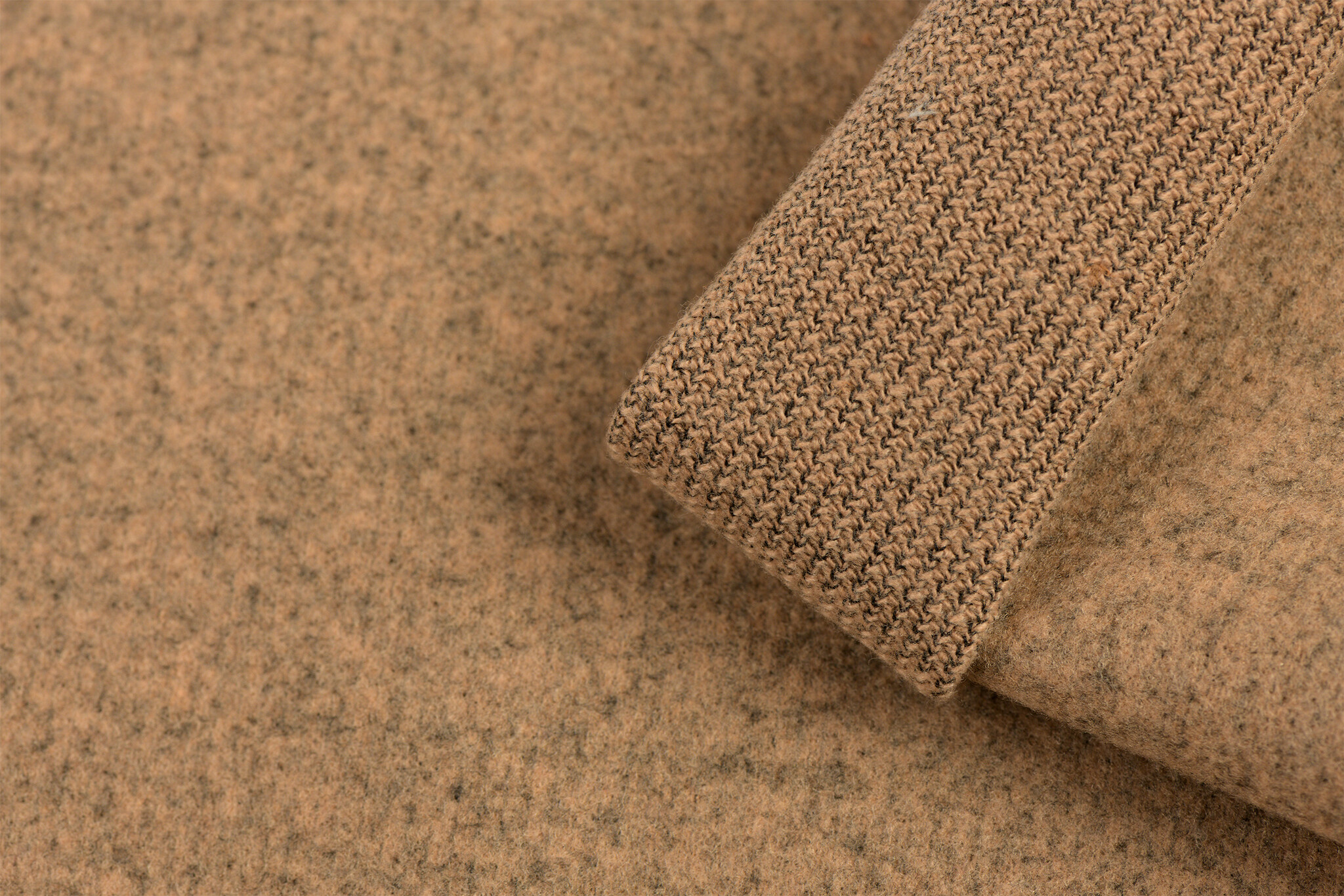 Mantel Terry Melange Stof Camel Beige – Warm, Zacht & Stijlvol