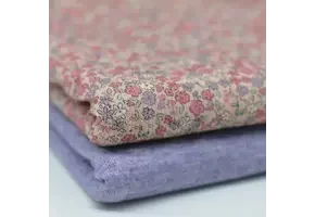 Rib Jersey Stof - Mooie Bloem Klei Roze