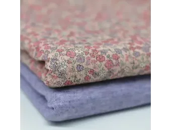 Rib Jersey Stof - Mooie Bloem Klei Roze