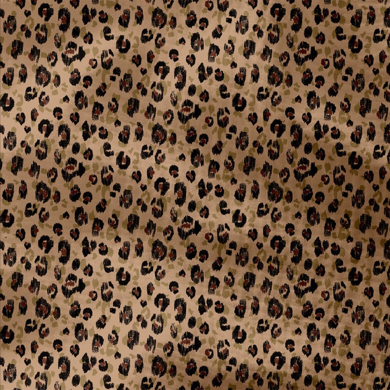 Hydrofiel Katoen Stof – Mini Panter Beige/Zwart