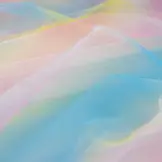 Zachte Tule Stof met Regenboogstrepen – Kleurrijk & Vrolijk