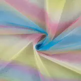 Zachte Tule Stof met Regenboogstrepen – Kleurrijk & Vrolijk
