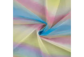 Zachte Tule Stof met Regenboogstrepen