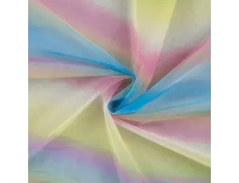 Zachte Tule Stof met Regenboogstrepen