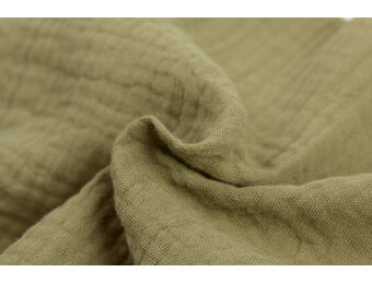 Baby Cotton – Mousseline Stof – Olijfmos Groen