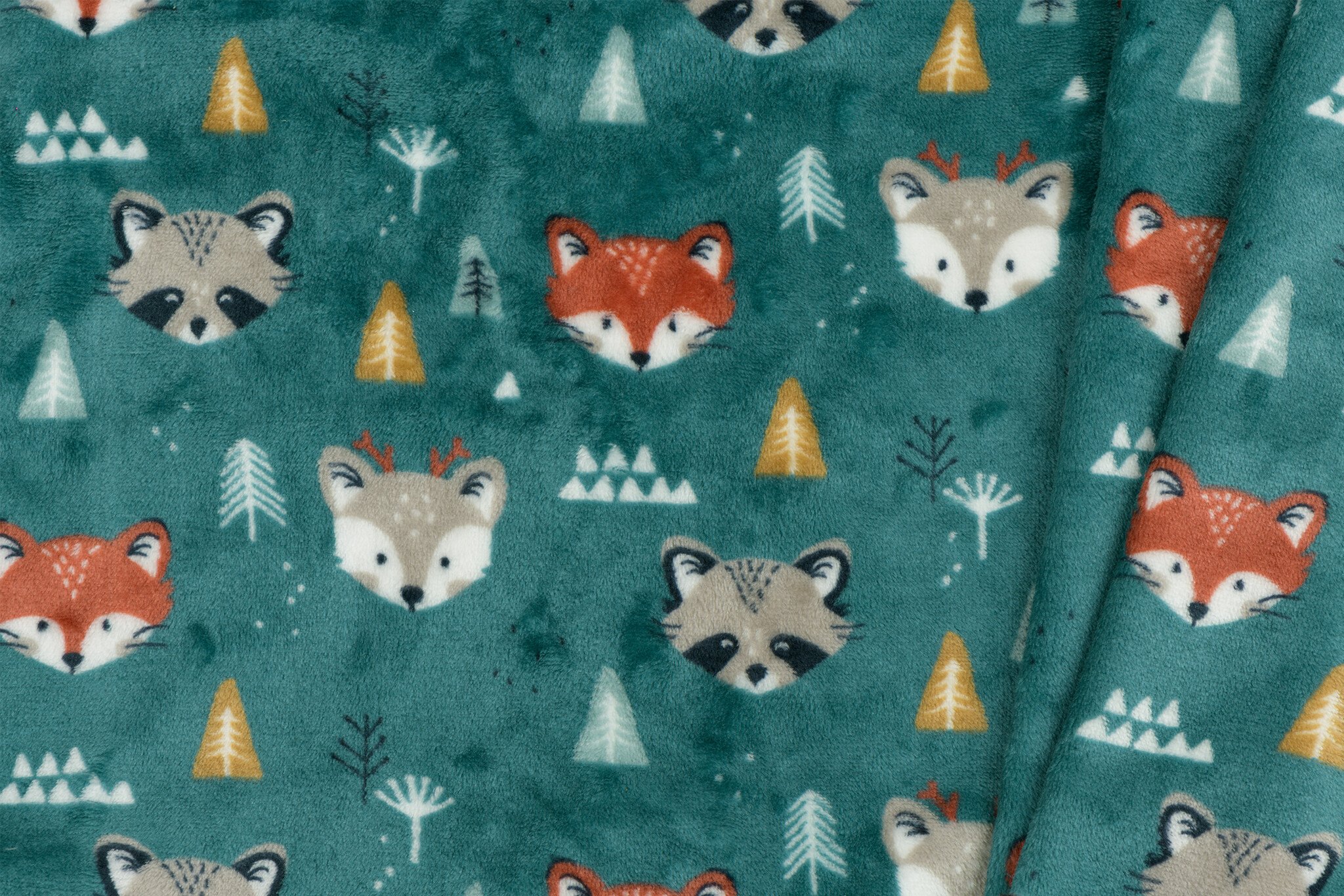 Doudou Fleece Stof Bosvriendjes – Zacht, Dubbelzijdig & Warm